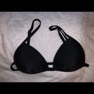 Aerie Triangle Black String Bikini Top. Large